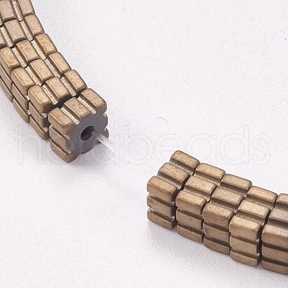 Electroplated Non-magnetic Synthetic Hematite Beads Strands G-P367-F03-1