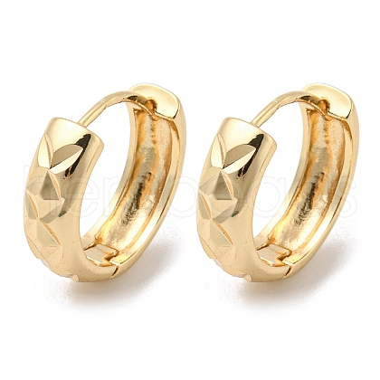 Brass Grooved Hoop Earrings EJEW-B035-43KCG-1