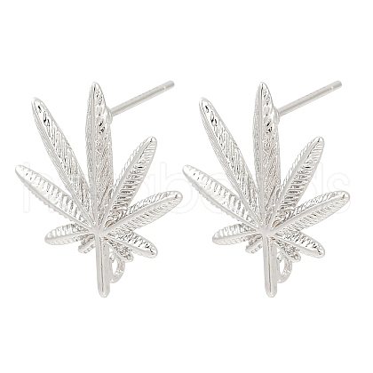 Brass Stud Earring Findings KK-Z099-04P-01-1