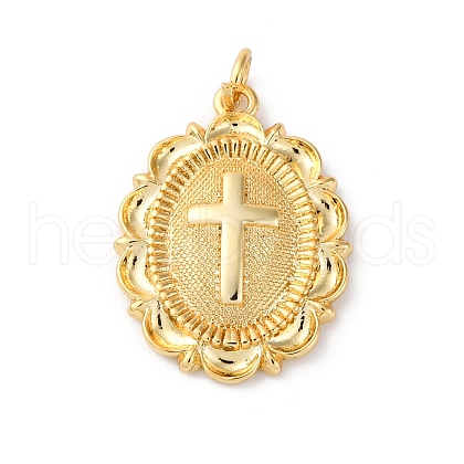 Brass Pendants with Jumping Ring KK-V016-09G-1