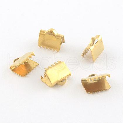 304 Stainless Steel Ribbon Crimp Ends STAS-Q187-04G-1