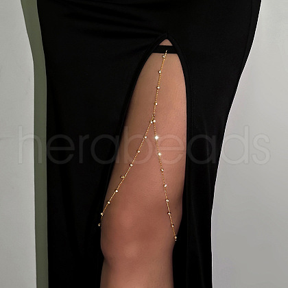Iron Crystal Rhinestone Elastic Tape Layered Tassel Leg Chains FS-WG04B60-09-1
