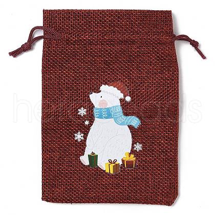 Christmas Theme Jute Cloth Storage Bags ABAG-F010-01A-04-1