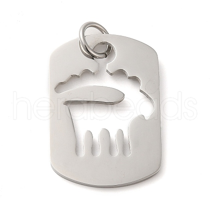 Non-Tarnish Hollow 304 Stainless Steel Pendants STAS-C086-04D-P-1