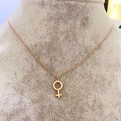 Gender Symbol 201 Stainless Steel with Alloy Pendant Necklaces for Women FS-WG4C551-02-1