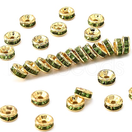 Brass Grade A Rhinestone Spacer Beads RSB036NF-10G-1