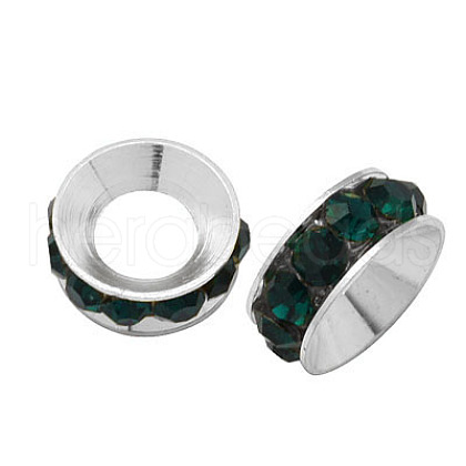 Brass Rhinestone Spacer Beads RB-A020-10mm-08S-1