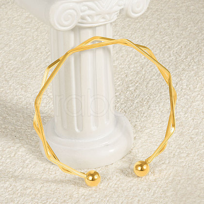 Stylish 304 Stainless Steel Cuff Bangles LY6810-2-1