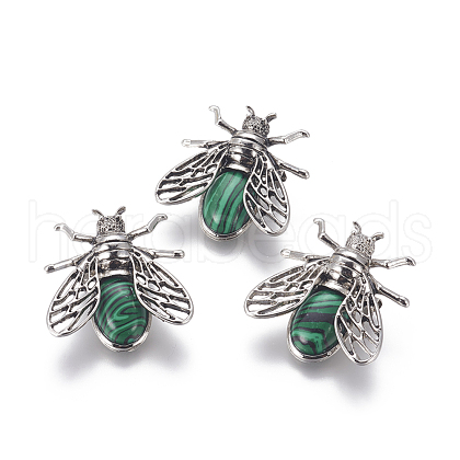 Synthetic Malachite Brooches G-A176-D02-1