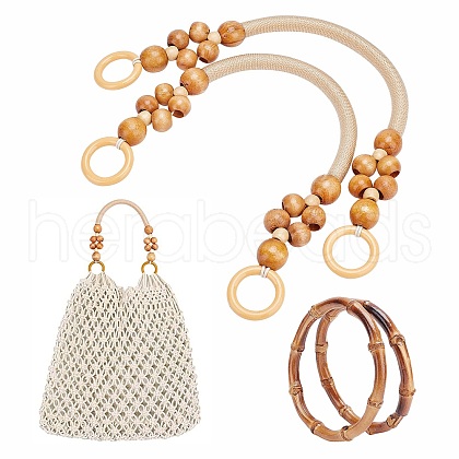   Wood Beads/Bamboo Bag Handles FIND-PH0002-43-1