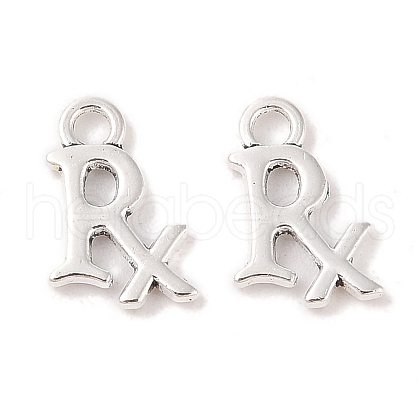 Tibetan Style Zinc Alloy Letter RX Pendants TIBEP-R334-336AS-RS-1