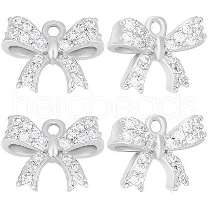 Beebeecraft 12Pcs Rack Plating Brass Micro Pave Cubic Zirconia Charms ZIRC-BBC0002-60P-1