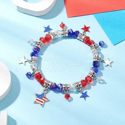 Glass Bead Stretch Bracelets BJEW-TA00598-1