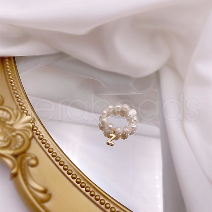 Mother's Day Jewellery Natural Freshwater Pearl Beaded Finger Rings WG7CD33-06-1