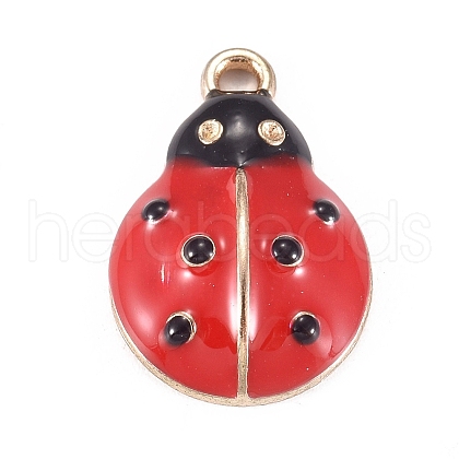 Light Gold Plated Zinc Alloy Enamel Pendants ENAM-WH0047-42D-1