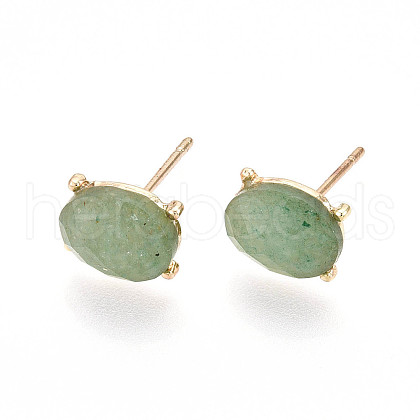 Natural Strawberry Quartz Stud Earrings EJEW-N057-01E-1