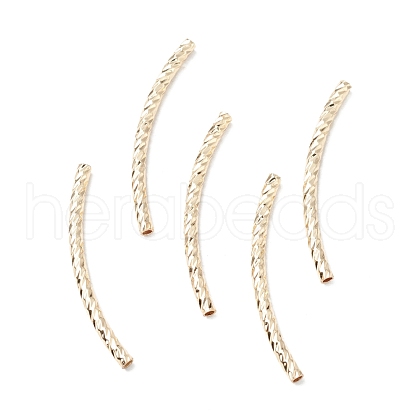 Rack Plating Brass Curved Tube Beads KK-WH0061-02F-G-1