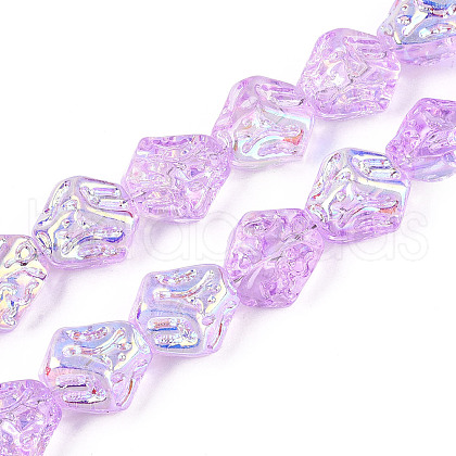 Transparency Electroplate Glass Beads Strands GLAA-T023-41A-05-1