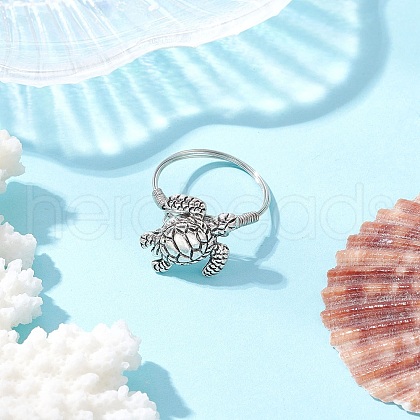 Tibetan Style Alloy Finger Rings RJEW-JR00889-1
