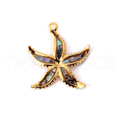 Stainless Steel Paua Shell Pendants PW-WG64CE1-01-1