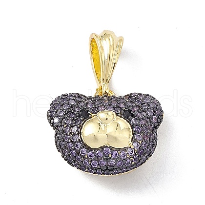 Brass Micro Pave Cubic Zirconia Pendants KK-P224-09EB-03-1
