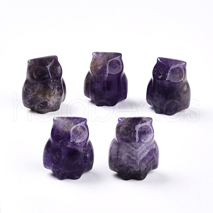 Natural Amethyst Owl Display Decorations G-N345-04C-1