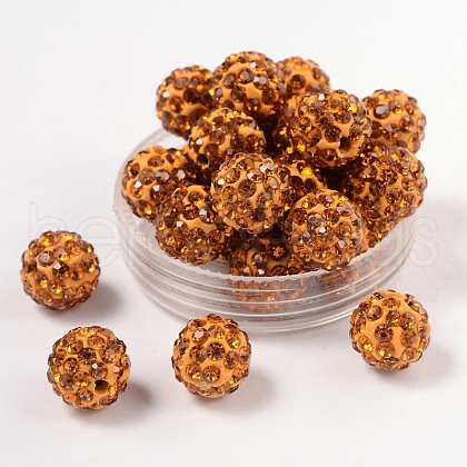 Pave Disco Ball Beads X1-RB-A130-10mm-14-1