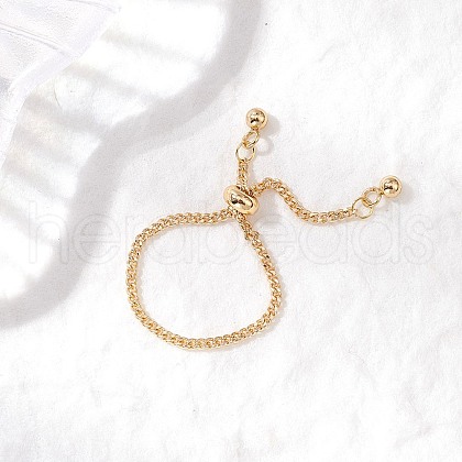 Adjustable Twisted Brass Curb Chains Finger Rings for Women RJEW-JR00865-1