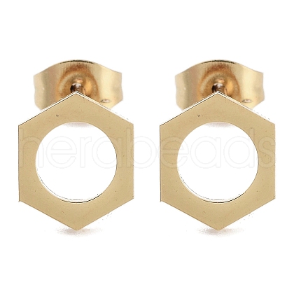PVD Vacuum Plating 304 Stainless Steel Stud Earrings for Women EJEW-A048-08G-1