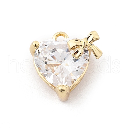 Brass Micro Pave Cubic Zirconia Pendants KK-K371-40B-G-1