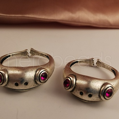 Frog Alloy Natural  Red Corundum Cuff Rings FS-WGCE30D-07-1