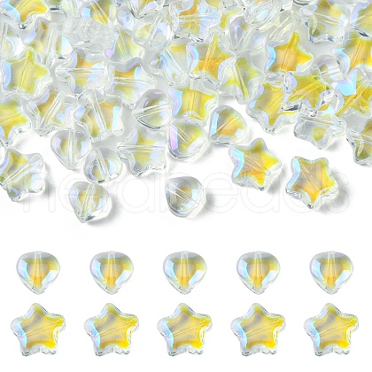 80Pcs 2 Styles Transparent Glass Beads GLAA-YW0003-68-1