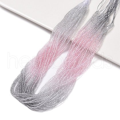 Transparent Gradient Color Glass Beads Strands GLAA-G101-2mm-02-1