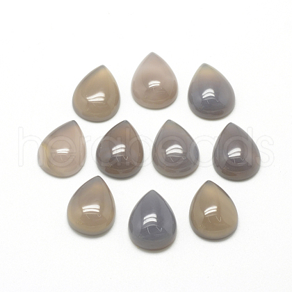 Natural Grey Agate Cabochons G-R417-10x14-09-1