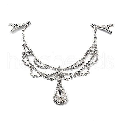 Alloy Rhinestone Hair Chain OHAR-M044-02C-S-1