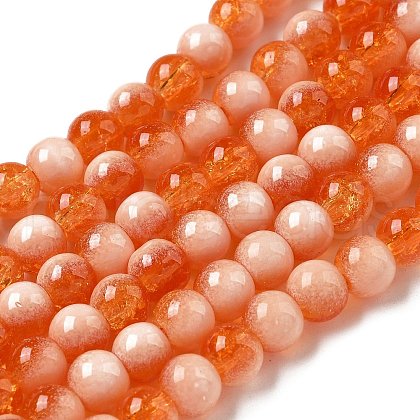Crackle Glass Beads Strands X1-GLAA-U001-6mm-10-1