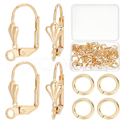 CREATCABIN 50Pcs Brass Leverback Earring Findings DIY-CN0002-22-1