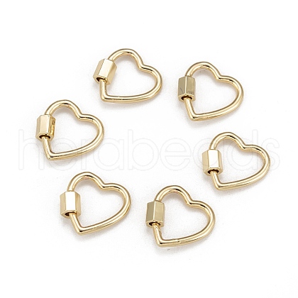 Brass Screw Carabiner Lock Charms X-KK-T047-04G-1