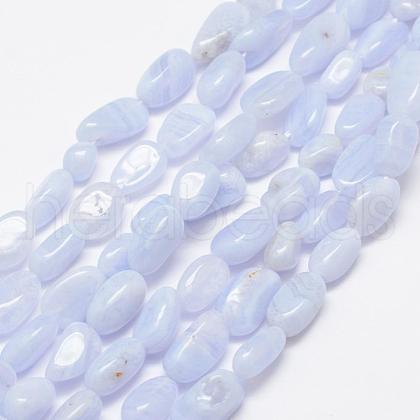 Natural Blue Lace Agate Beads Strands G-F521-27-1