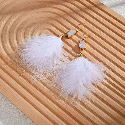 Feather Dangle Earrings PW-WGF7BCA-02-1