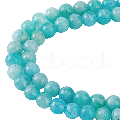 HOBBIESAY 2 Strands Natural Amazonite Round Beads Strands G-HY0001-22-1