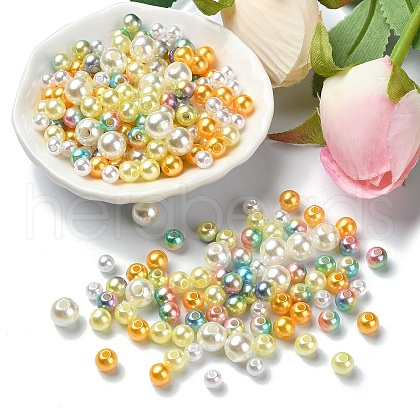 5 Colors ABS Plastic Imitation Pearl Beads KY-YW0001-63G-1