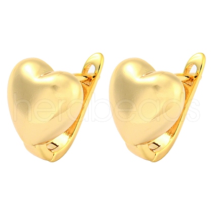 Heart Brass Hoop Earrings for Women EJEW-M255-04G-1