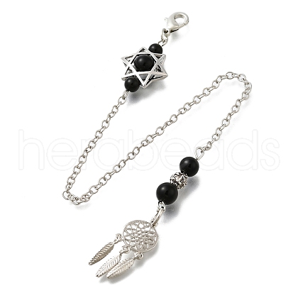 Round Natural Obsidian Dowsing Pendulums G-M447-07P-05-1