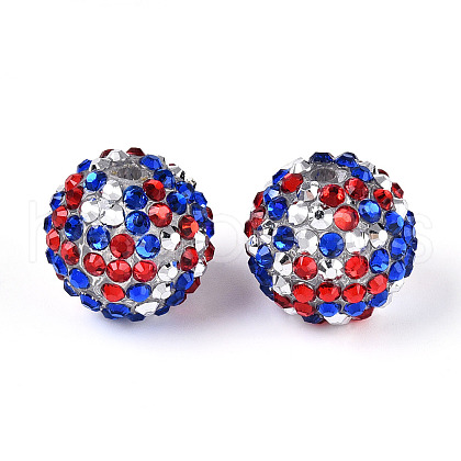 Round Resin Rhinestone Beads OACR-T028-66A-1
