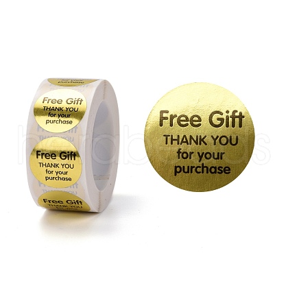 Flat Round Paper Thank You Stickers DIY-C042-09B-1