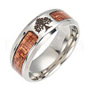 Stainless Steel Wide Band Finger Rings RJEW-T005-8-12-1