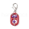 Acrylic & Synthetic Turquoise Pendant Decorations HJEW-JM03048-03-4
