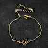 304 Stainless Steel Sun Link Bracelets BJEW-D308-01G-1