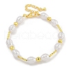 Rack Plating Brass and ABS Imitation Pearl Bracelets BJEW-B106-13G-1